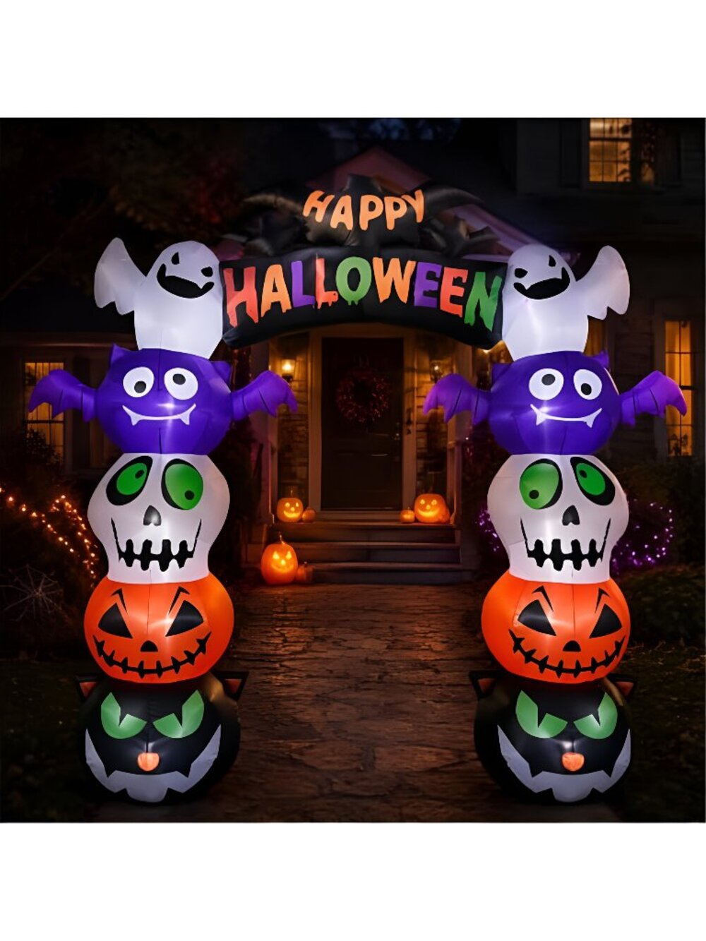 Halloween Inflatable Archway 8FT Walk Through Pumpkin Ghost